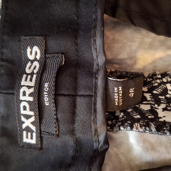 Express Blk/Wht Crop Dress Pants Front/Back Pockets. NWOT Size 4 - Picture 12 of 13